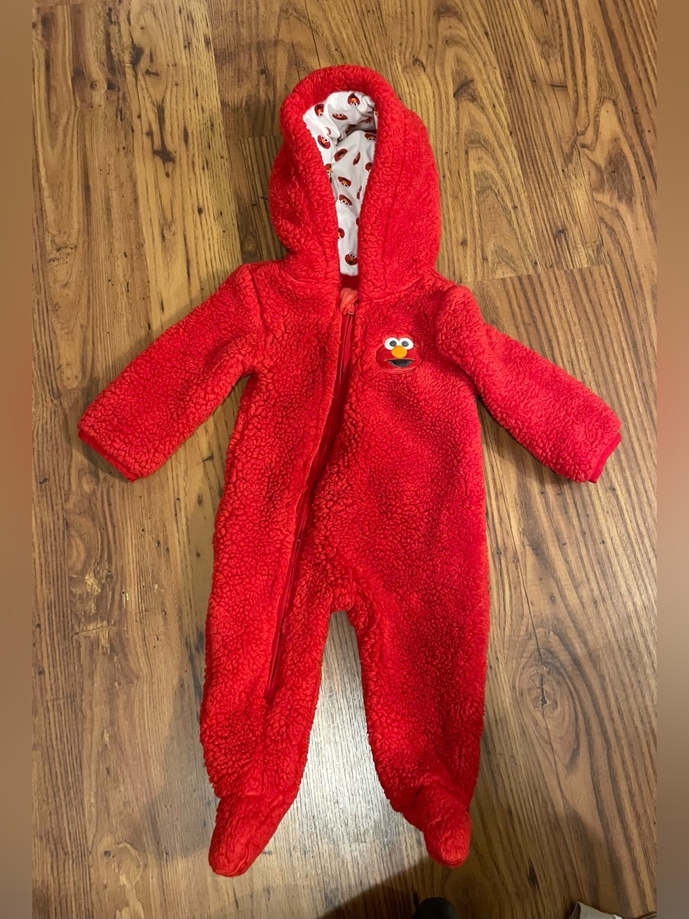 Sesame Street Elmo Red Plush Hooded One-Piece Costume